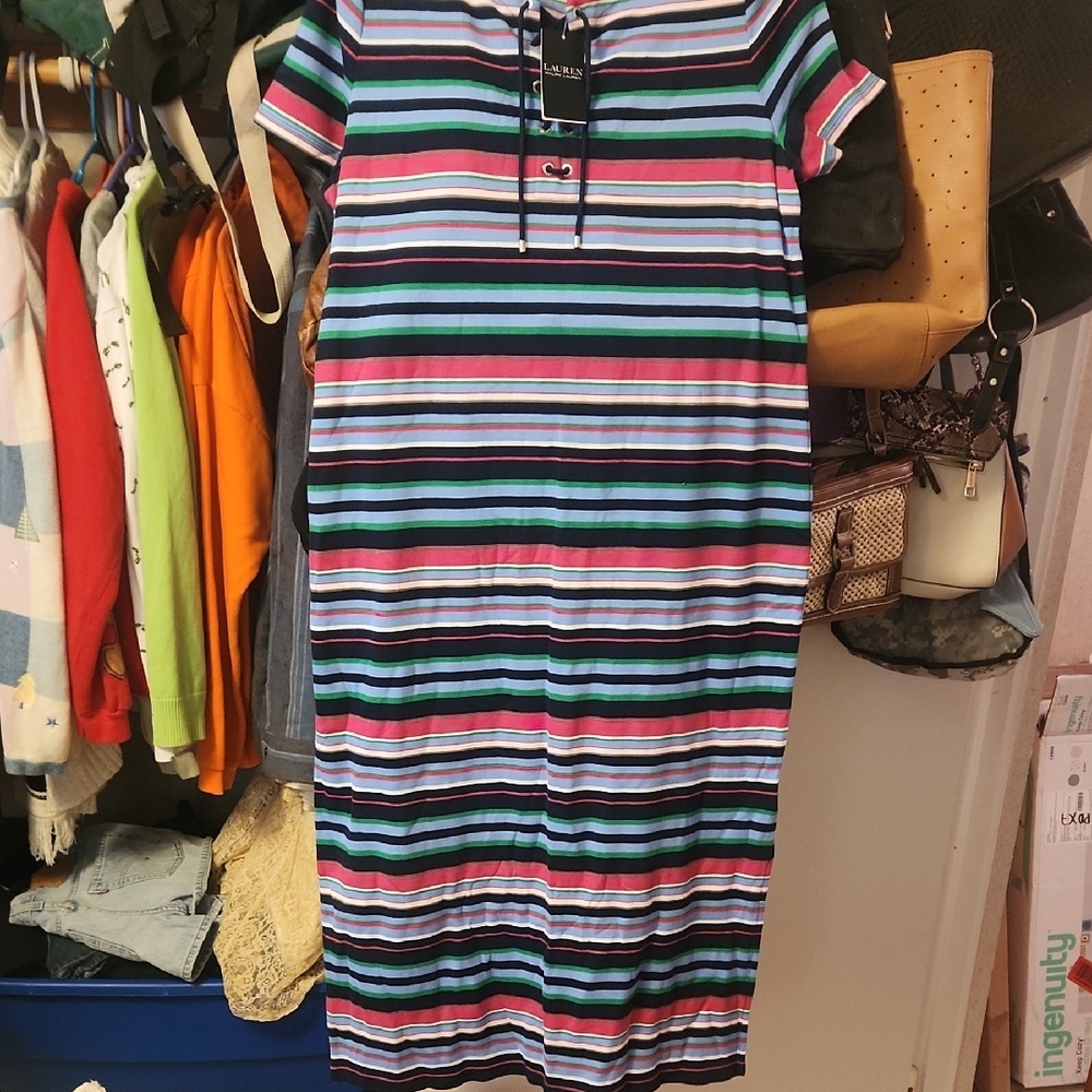 Colorful Striped Midi Dress